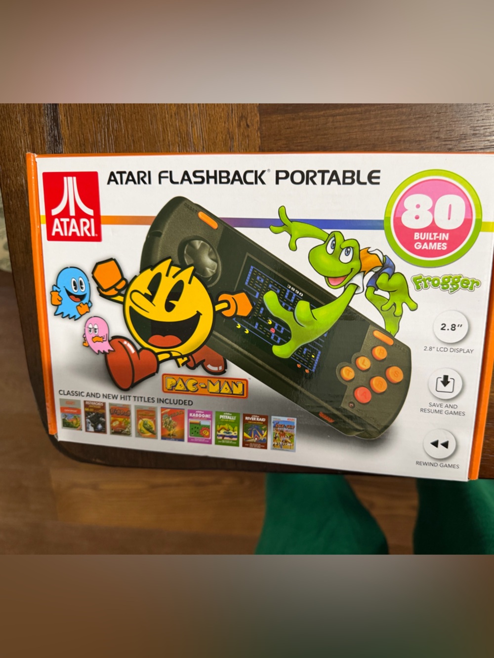 Atari Flashback Portable Handheld Console - Black with Orange Buttons. New